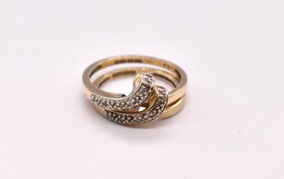 Lot 1129 - A pair of 9ct yellow gold diamond set swept...