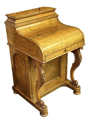 Lot 16 - A Victorian walnut piano top Davenport, width...