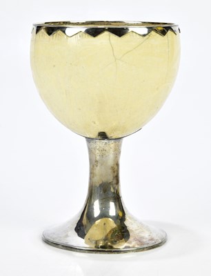 Lot 2115 - A 19th century white metal mounted ostrich egg...