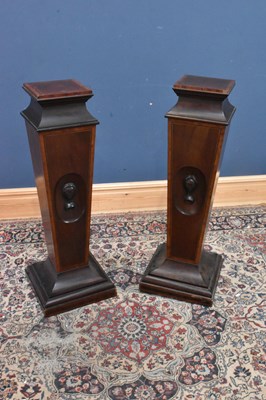 Lot 18 - A pair of Edwardian mahogany and satinwood...