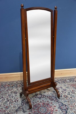 Lot 38 - An Edwardian mahogany cheval mirror, with...