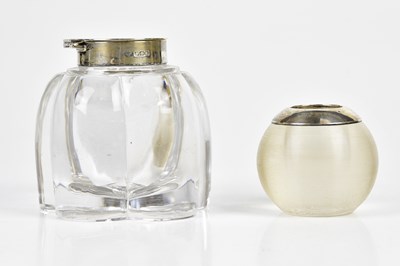 Lot 2158 - A George V hallmarked silver mounted inkwell,...