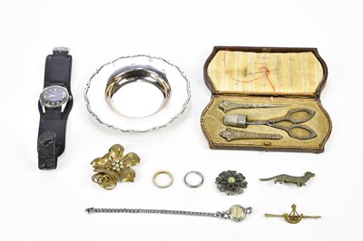 Lot 2144 - A 19th century French gilt white metal etui,...