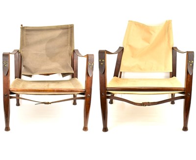 Lot 12 - KAARE KLINT, DENMARK; a pair of ash and canvas...