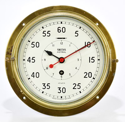 Lot 2045 - SMITHS; a brass cased Astral ship's clock, the...