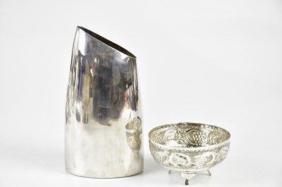 Lot 2391 - An 830 grade silver footed bowl, repoussé...