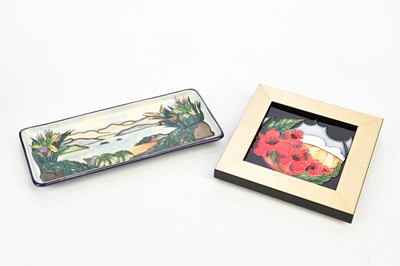 Lot 2348 - RACHEL BISHOP FOR MOORCROFT; a rectangular pin...