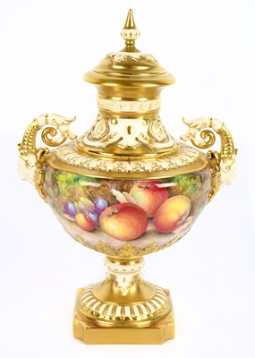 Lot 727 - JOHNSON FOR ROYAL WORCESTER; a twin handled...