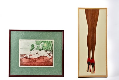 Lot 1597 - E S ELMHIRST; signed etching, "nude II",...