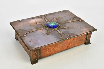 Lot 2080 - An Arts & Crafts copper cigarette box of...