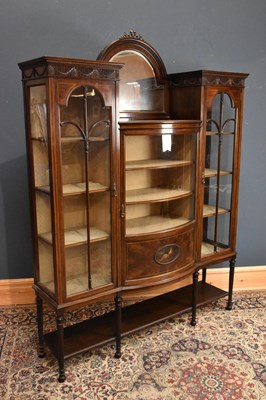 Lot 23 - An Edwardian inlaid mahogany display cabinet,...