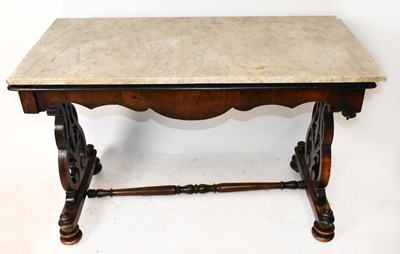Lot 2904 - A Victorian walnut hall table with later...