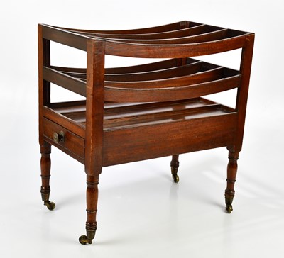 Lot 103 - A mahogany three division Canterbury, on...