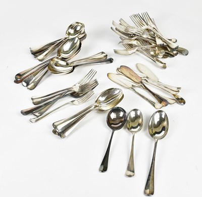 Lot 2045 - A collection of silver plated rat tail pattern...