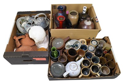 Lot 771 - Three boxes of Studio Pottery and assorted...