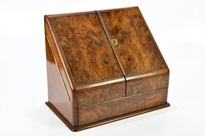 Lot 494 - A Victorian walnut stationery cabinet, with...