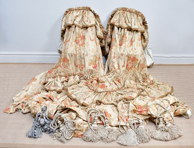 Lot 1394 - Two pairs of lined Beamont & Fletcher floral...
