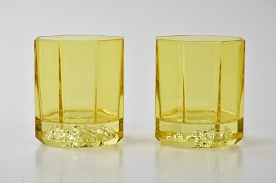 Lot 827 - VERSACE; a pair of unused tinted glass...