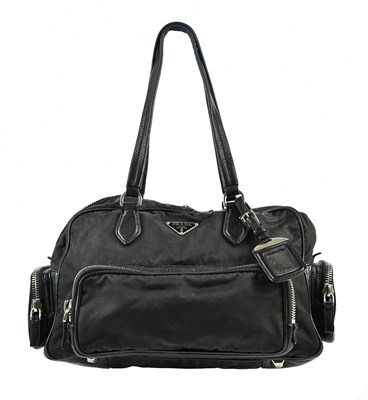 Lot 732 - PRADA; a multi pocket Tessuto nylon and black...