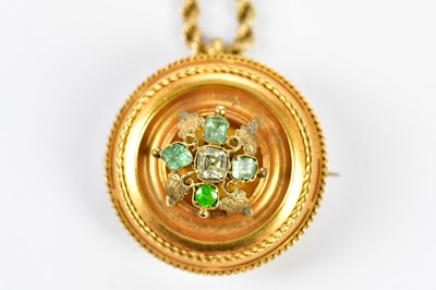 Lot 443 - A Victorian yellow metal circular target...