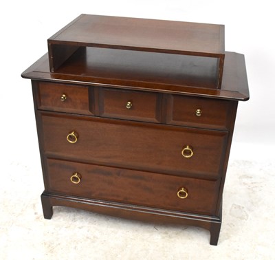 Lot 1728 - STAG; a chest of drawers, three short over two...