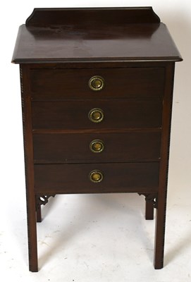 Lot 1555 - A four drawer mahogany music cabinet, height...