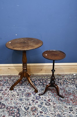 Lot 107 - A 19th century oak tripod circular occasional...