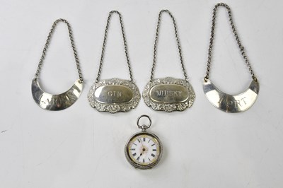 Lot 687 - A Swiss silver cased lady's pocket watch, with...