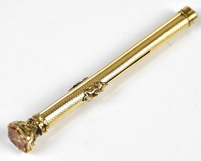 Lot 1357 - A Victorian yellow metal propelling pen/pencil...