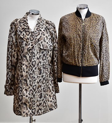 Lot 892 - DOLCE & GABANNA; a short nylon quilted leopard...