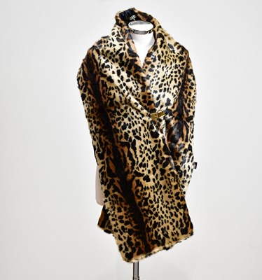 Lot 856 - BIBA; a leopard print faux fur stole with logo...