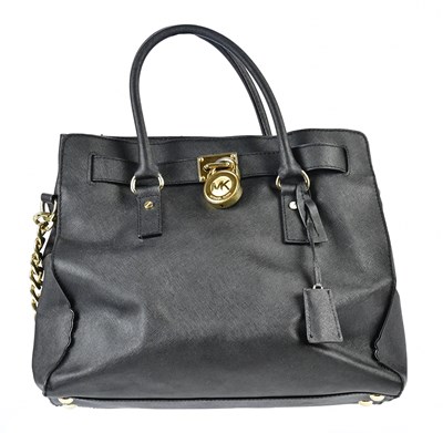Lot 752 - MICHAEL KORS; a black Saffiano leather large...