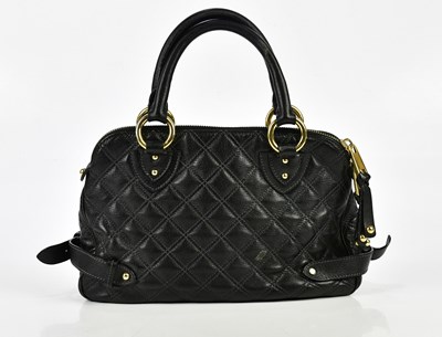 Lot 753 - MARC JACOBS; a black soft leather part quilted...
