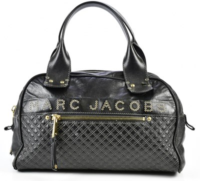 Lot 730 - MARC JACOBS; a black quilted leather Elise...