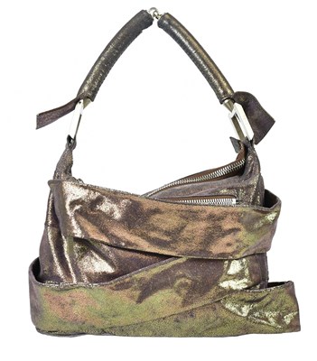 Lot 756 - FENDI; a metallic purple iridescent leather...