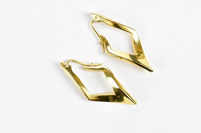 Lot 470 - A pair of 18ct yellow gold earrings of...