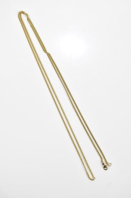 Lot 661 - A 9ct yellow gold metal curb link necklace,...