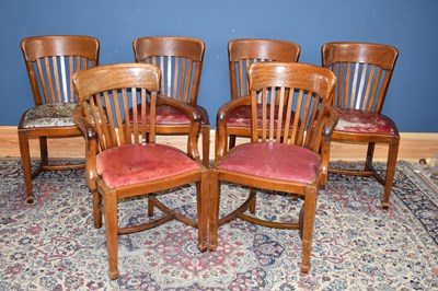 Lot 1075 - A set of six early 20th century beech splat...