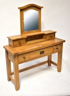 Lot 36 - BESP-OAK FURNITURE; a substantial oak dressing...