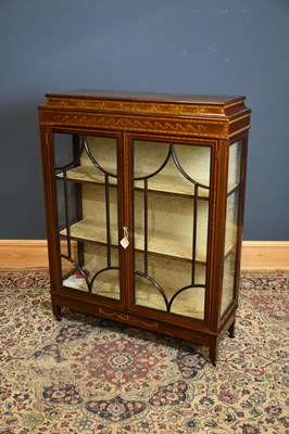 Lot 33 - An Edwardian inlaid mahogany display cabinet,...
