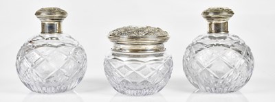 Lot 2142 - A pair of Continental cut glass perfume...