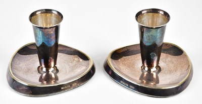 Lot 2086 - HOH; a pair of Danish sterling silver squat...
