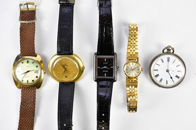 Lot 637 - Four vintage wristwatches, including Cyma and...