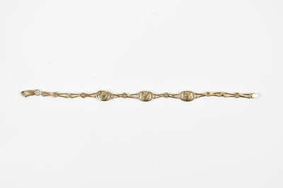 Lot 312 - A 9ct yellow gold bracelet, length 18cm,...