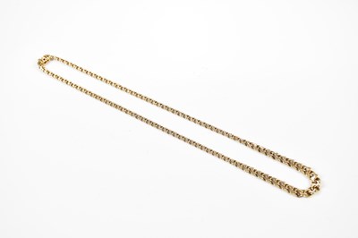 Lot 371 - A 9ct yellow gold flat link chain, length 40cm,...