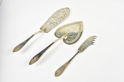 Lot 2297 - An Elizabeth II hallmarked silver fish server,...