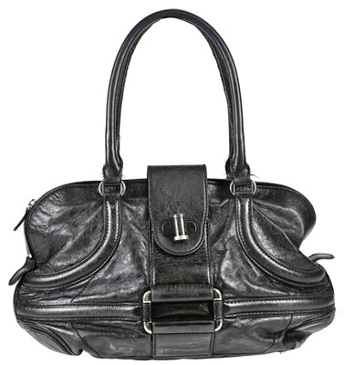 Lot 750 - ALEXANDER MCQUEEN; a black soft nappa leather...