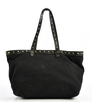Lot 779 - FENDI; a black cloth tote bag, trimmed with...