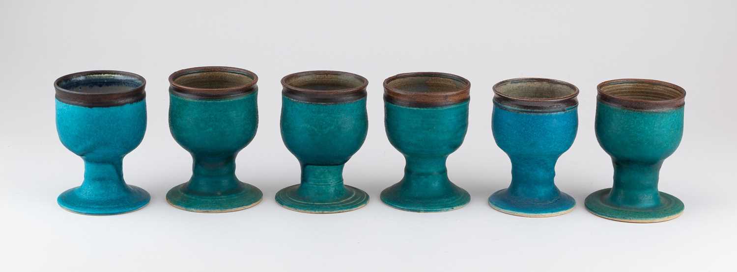 Lot 3 - ABDO NAGI (1941-2001); a set of six stoneware...