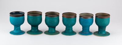 Lot 3 - ABDO NAGI (1941-2001); a set of six stoneware...